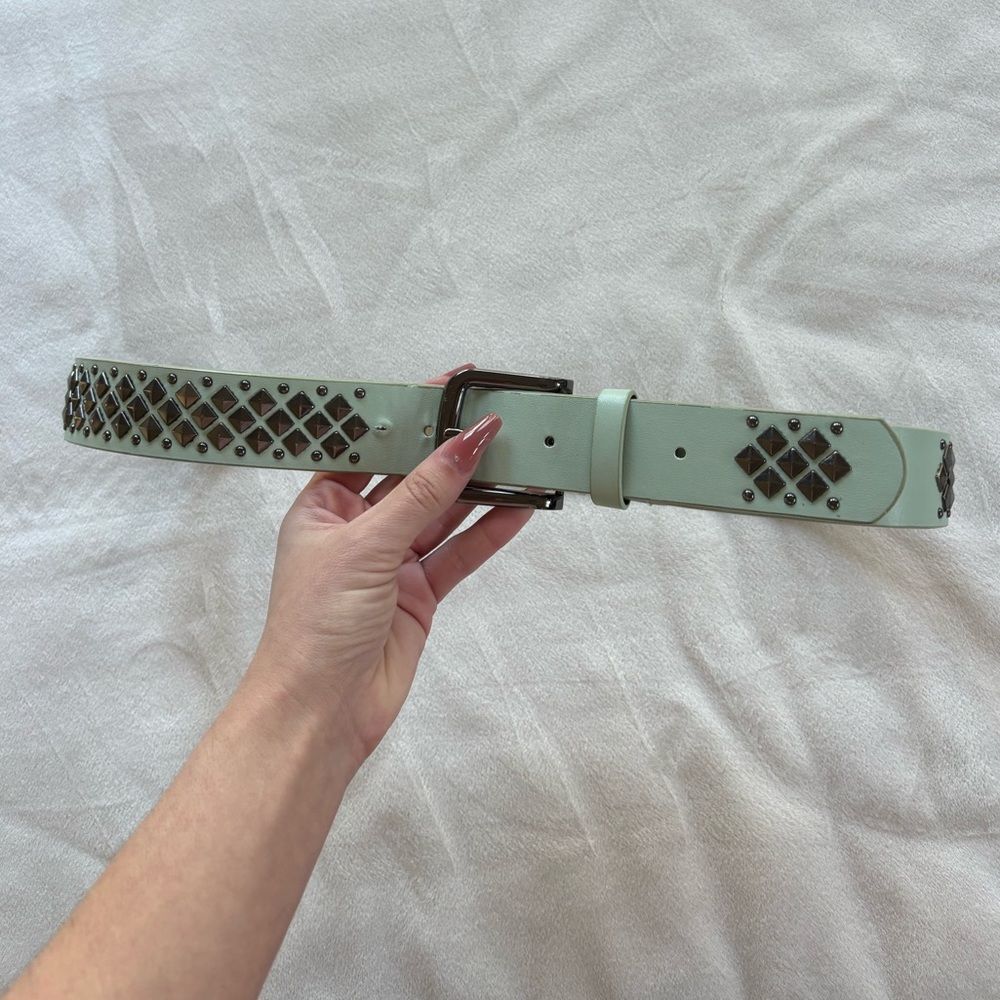 Y2K Studded Mint Belt